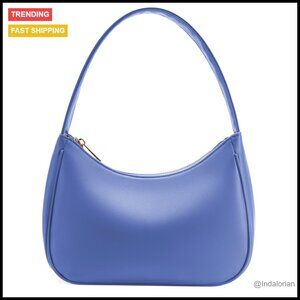 Small Hobo Tote Shoulder Bag Elegant Minimal Chic Casual Zipper Closure